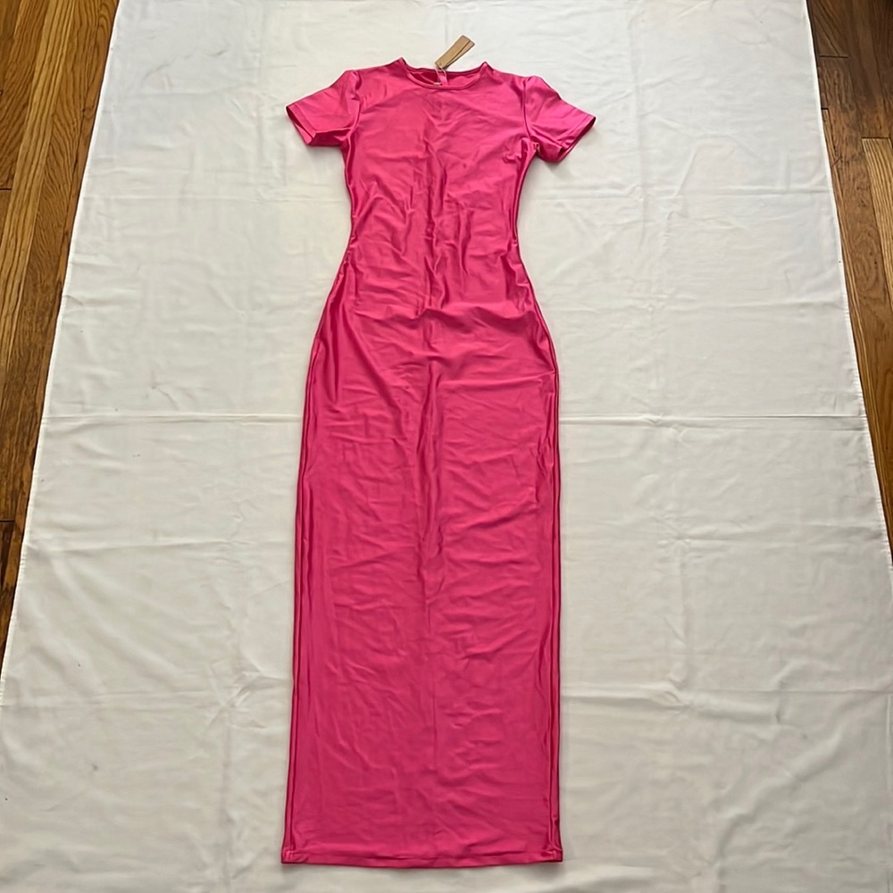 SKIMS SHINE JERSEY LONG DRESS